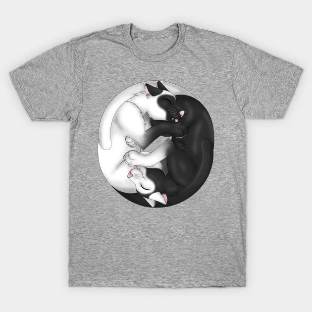 Yin-Yang Cats: Siamese Black/White T-Shirt by spyroid101